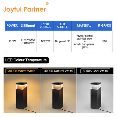 Garten LED Rasenlicht Pollerleuchte Edelstahl Material AC 220V Anti-UV Quadratisch IP65 Für Hof
