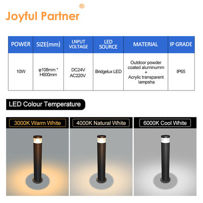 CE RoHS zugelassen IP65 wasserdichte Außengartenleuchten DC 24v Bridgelux LED 3000K DIA 108MM mit Rostbehandlung