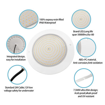Resin gefülltes Poollicht DIA120MM AC12V 10W Vollkunststoff SMD2835 63PCS Konstante Spannung