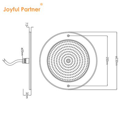 IP68 Wasserdichte Leuchte 35W Ultraflach H7,5mm Außenbeleuchtung ABS-Material DC 12V Wandmontage Poolleuchten