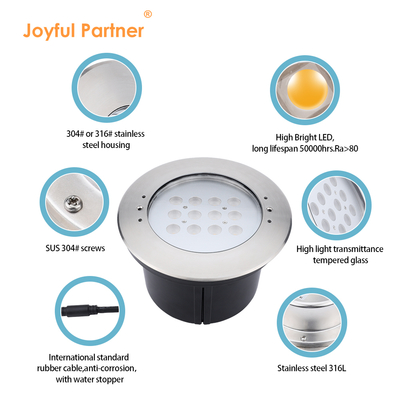 20W IP68 Schwimmbad Unterwasserlicht 316 Edelstahl LED-Bodenleuchten