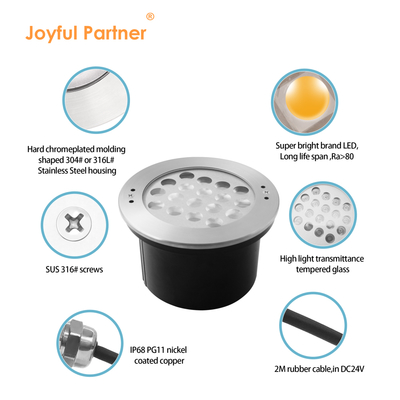 Unterwasser-Pool-Lampe Beleuchtung Wasserdicht IP68 12V Edelstahl 18W 36W LED Einfarbig CE ROHS-Zertifizierung