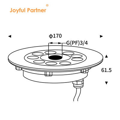 Freudiger Partner Edelstahl IP68 Wasserdicht DC24V 18W RGB DMX Unterwasser-LED-Brunnenlicht