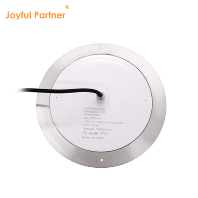 IP68 LED PAR56 Poollicht RGB Farbwechsel 12VDC AC 35W DIA 280mm SMD2835 432pcs mit Farbpaket