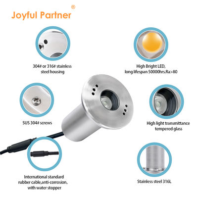 IP68 Unterwasser-Einbauleuchte 3WRGB3in1 LED Edelstahl 316L DC24V Dekoration für Pool