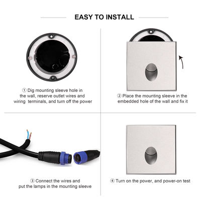 Rundes LED-Treppenlicht 1W 2W Gießaluminium Gehäuse Wand für den Außenkorridor montiert