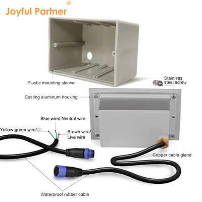 Neue rechteckige 3W SMD LED Stufenleuchten 170*106mm AC100-240V IK10 Außenbereich Weiße Farbe