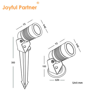Joyful Partner LED Gartenstrahler Outdoor 6W COB DC12V/DC24V 3000K Warmweiß für Gehweg Gartenpfad