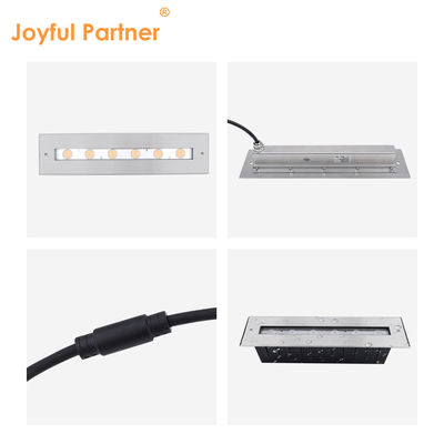 Recessed Floor Linear underwater Light 6w 12w RGB Stainless Steel IP68 Waterproof DC24V For Swimming Pool