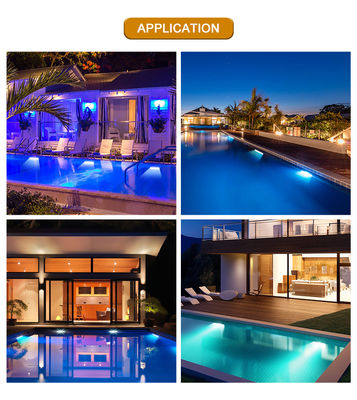 IP68 Unterwasserbeleuchtung RGB Farbe Edelstahl 316L 6*2W DC24V DMX 512 Steuerbar für Wasservorhänge