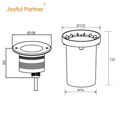 Unterirdische LED-Gartenleuchten 3W 6W 9W DC12V-24V DIA108MM mit Strahlwinkel 30 Grad