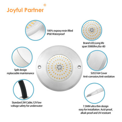 Schwimmbad-LED-Leuchten 316 Edelstahlmaterial PAR56 Vollharz gefüllt IP68