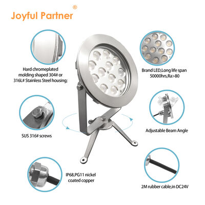 LED Unterwasserlicht CE ROHS Zertifizierung DC24V IP68 Fabrik Lieferung 12X1W LED Einfarbige DC 24V Niederspannung