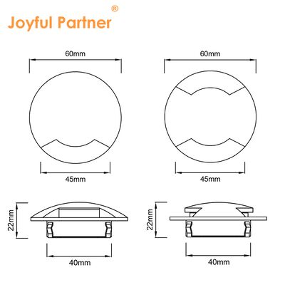 LED-Unterflur-Seitenansichtsleuchte 1W 3W 12V-24VDC Reines Aluminium 6063# Gehäuse