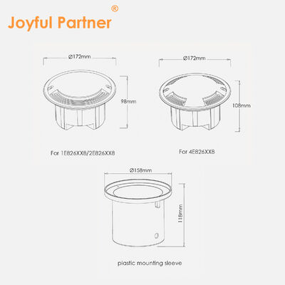 Überfahrbare Leuchte Edelstahl Frontabdeckung 8W CREE COB LED einfarbig 3000K DIA172MM für Parkplatz