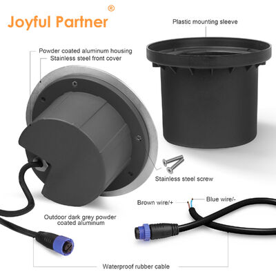 Überfahrbare Leuchte Edelstahl Frontabdeckung 8W CREE COB LED einfarbig 3000K DIA172MM für Parkplatz