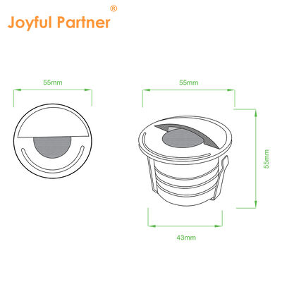 LED Unterflurleuchten 3W AC 85-265V 1/2/3/4 Seiten DIA55MM*H55MM Optische Linse mit 0,5M Netzkabel
