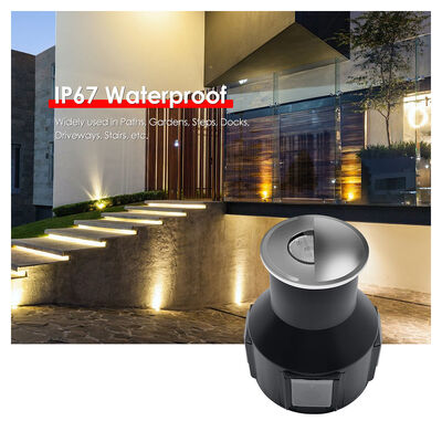 LED Unterflurleuchten 3W AC 85-265V 1/2/3/4 Seiten DIA55MM*H55MM Optische Linse mit 0,5M Netzkabel