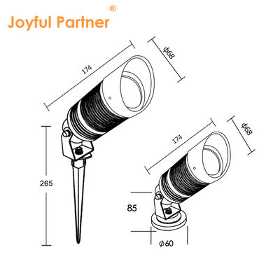 LED-Gartenleuchte IP65 14W COB DC24V LED DIA68MM 2700K Warmweiß Anti Glare Hood Für Gartenbeleuchtung