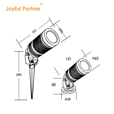 Garden Spike light 14W COB With Anti-glare Hood Aluminum Material IK04 Rating For Outdoor Accent Lighting