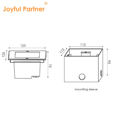 Quadratisch eingegründetes Deck-Uplight 125*125MM ADC12 Druckguss-Aluminiumgehäuse High SMD LED mit tiefem Anti-Glare-Design