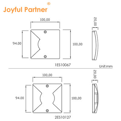 Schmale seitlich emittierende Wegebeleuchtung, einseitig oder beidseitig, IP67, aufputzmontiert, SMD2835 LED, 100*100MM, reines Aluminium 6063 Material
