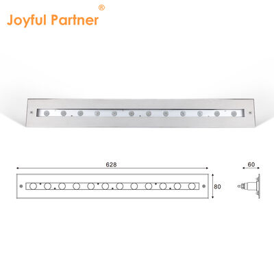 Unterwasser-Linearleuchte DC12V 316 Edelstahl DMX 512 RGB 12W 24W 628MM Länge für Wasserfall