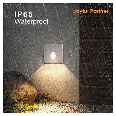 Square Recessed LED Wall Lights 1W 3W IP65 AC220V Aluminum Material 80*80MM IK10 Rating