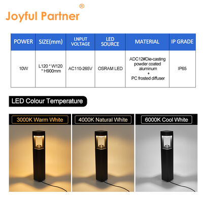 LED Lawn Lights Manufacturer Customized Outdoor Aluminum Material L120*W120*H300MM IP65 Waterproof Suitable for Garden Communities