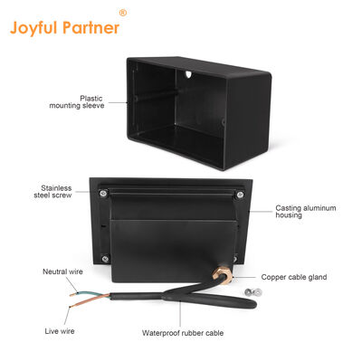 LED Recessed Outdoor Wall Light 2W IP65 With Mounted Sleeve Ra85 Optical Lens AC100-240V