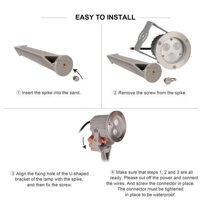 IP65 LED Gartenlicht Aluminium GU10 Glühbirne 0,5 M Kabel für Außenstraßenbeleuchtung