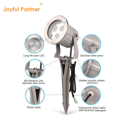 IP65 LED Gartenlicht Aluminium GU10 Glühbirne 0,5 M Kabel für Außenstraßenbeleuchtung