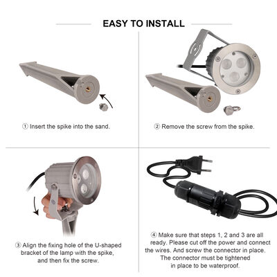 Wasserdichte LED-Gartenstrahler mit Kunststoffspieß LED GU10 MR16 Leuchtmittel für Garten und Hof