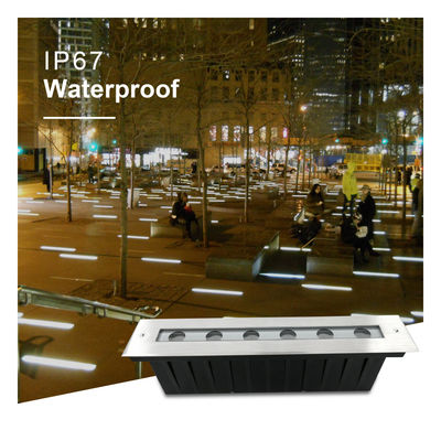 IP67 Wasserdichtes Liniäres Eingebautes Licht SS Deckel Warmes Weiß 12W DMX512 Edelstahl Frontdeckel